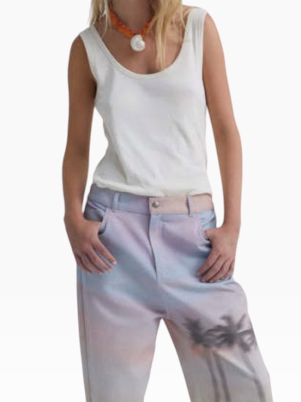 The New Society Natural Ribbed Cotton "La Jolla" Tank S